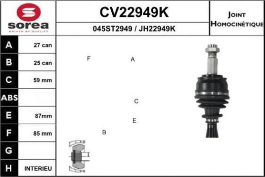 Drivledd EAI CV22949K