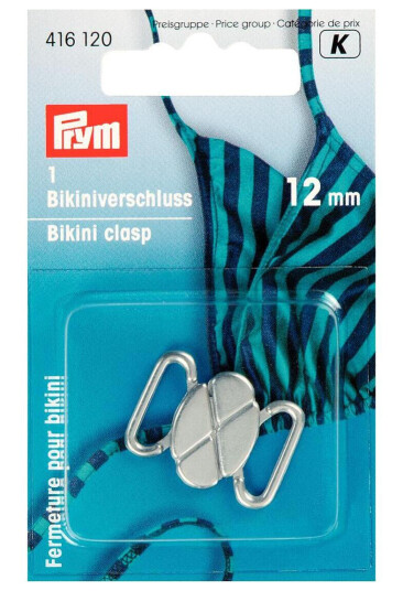 Bikinihekter 1 stk x 12 mm sølv