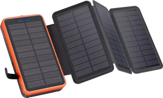 Lippa Sammenleggbar 20.000 mAh Solcelle Powerbank med 2 USB-A og Lommelykt - Svart/Oransje Lippa Sammenleggbar 20.000 mAh Solcelle Powerbank med 2 USB-A og Lommelykt - Svart/Oransje