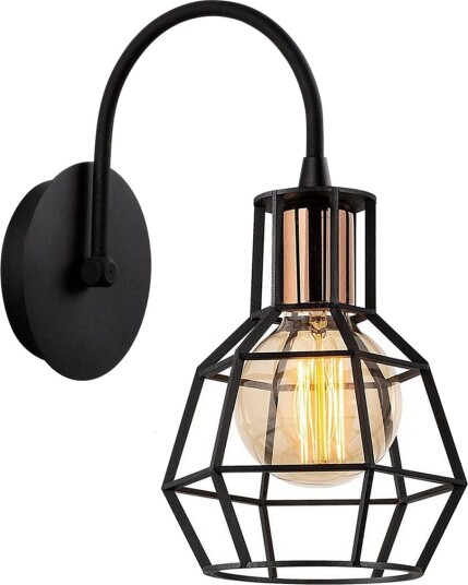 Vegg lampe Halieland svart / bronse - Svart