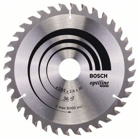 Bosch Sirkelsagblad Optiline Wood 184 mm med 36 Tenner for Trebearbeiding