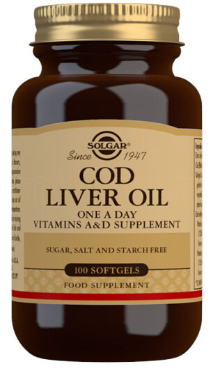 Solgar Cod Liver Oil Norsk Torskelevertran 100 Kapslar