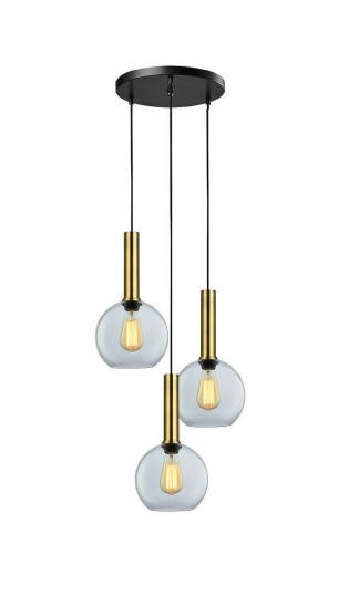 Less rondell takpendel 3 lys - Small - Messing / Klar