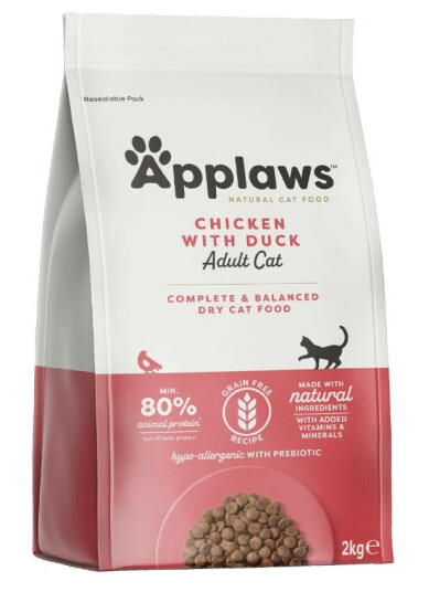 Økonomipakke Applaws: 2 små poser Applaws kattefòr - Adult kylling & and (2 x 2 kg)