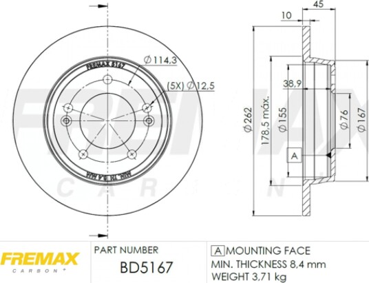 Bremseskive FREMAX BD-5167