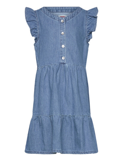 Levi"s Lvg Flutter Sleeve Button Up D Blue 158