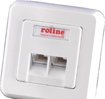 Roline Faceplate For Flush Mount Wall Jack White Hvit Plast