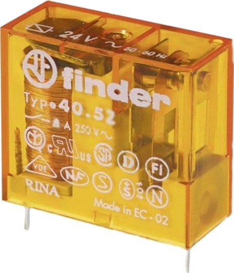 Finder 40.52.8.230.0300 Printrelæ 230 V/Ac 8 A 2 X Sluttekontakt 1 Stk