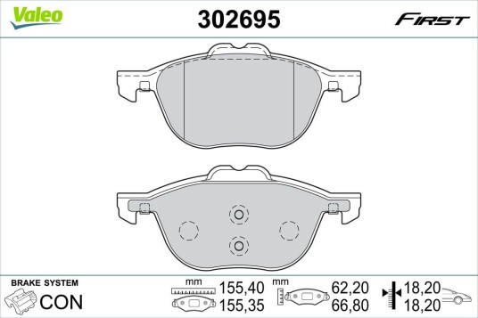 Bremseklosser VALEO 302695
