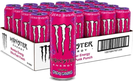 24 stk Monster Energy Punk Punch Zero Sugar Helt Brett 24x473 ml USA Import
