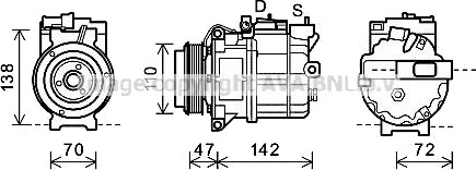 AC kompressor PRASCO AUK208