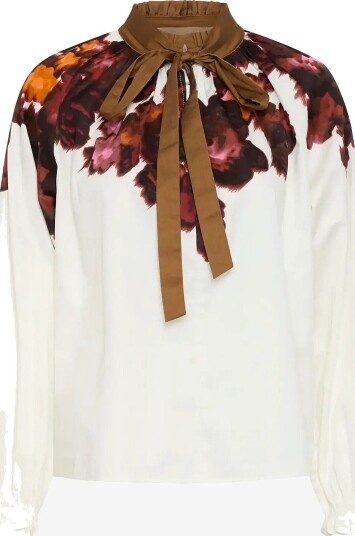 Culture Cujulissa Blouse GARDENIA WITH PINK/BROWN XL