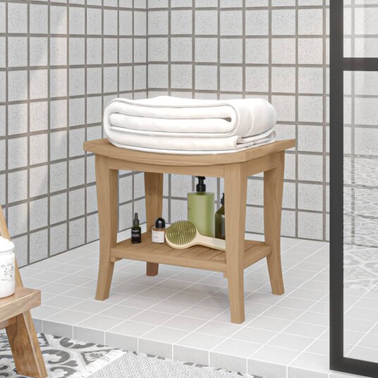 vidaXL Dusjbenk 50x35x45 cm heltre teak vidaXL Dusjbenk 50x35x45 cm heltre teak