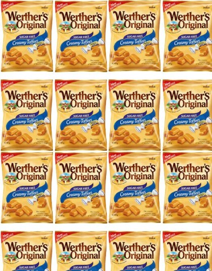 18 stk Sukkerfri Werthers Original Creamy Toffee   Hel Eske 1440 gram