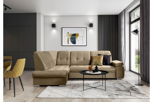 Sajana Sovesofa m. Sjeselong 3 seter Lys brun Sajana Sovesofa m. Sjeselong 3 seter Lys brun
