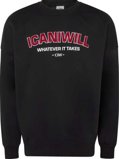 ICANIWILL Everyday Relaxed Crewneck Terry Print M BLACK M
