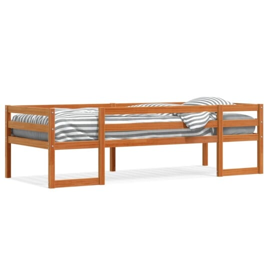 Sengeramme for barn voksbrun 90x190 cm heltre furu 8721102798443