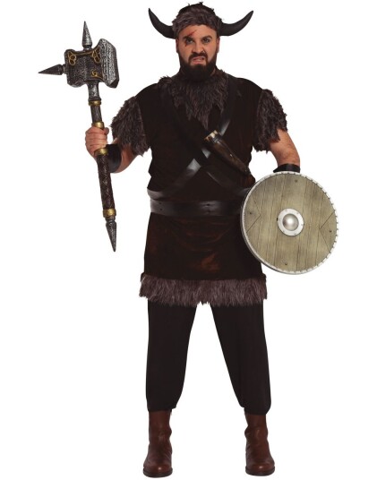 Brunt Vikingkostyme til Mann 4 Deler Strl XL