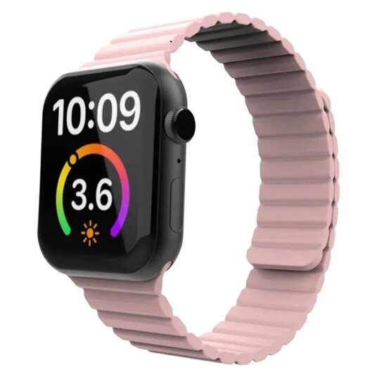 Lippa Apple Watch (38/40/SE/41mm) Magnetisk Silikonreim - Rosa
