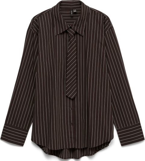 Vero Moda Vmanya Ls Loose Tie Shirt Wvn Brown M