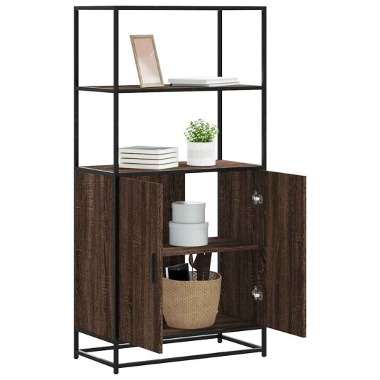 Highboard brun eik 68x35x139 cm konstruert tre og metall 8721102841125 Highboard brun eik 68x35x139 cm konstruert tre og metall 8721102841125