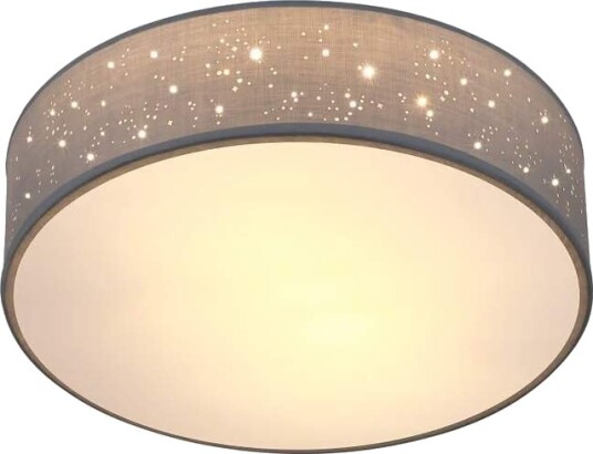 Taklampe i stoff 30 cm grå – E27 sokkel blendfri