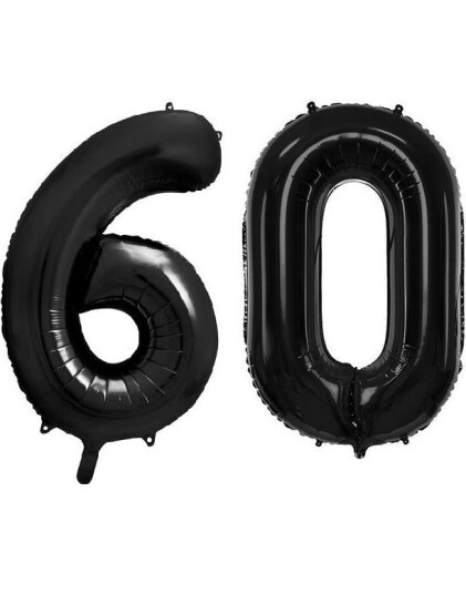 60 år ballonger 35 cm svart