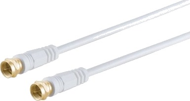 S-Conn Koaksialkabel F-Type 7.5m Hvit