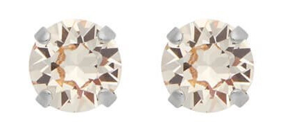 Classic Stud øredobber silk rhodium