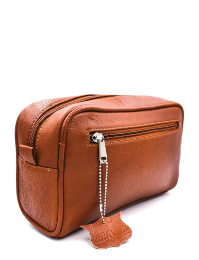 Parker Parker Leather Saddle Brown Travel/Dopp Kit   (9"X5.5"X3")   Brown   ONE SIZE
