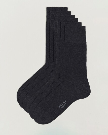 Falke 6-pack Happy Cotton Socks Anthracite Melange