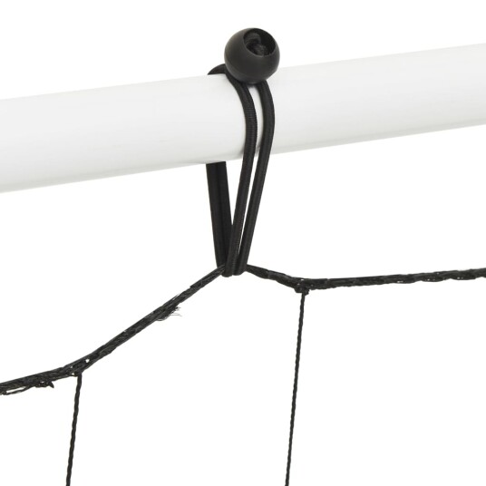 Footballnett med stoppnett hvit og svart 184x61x123 cm stål PE Footballnett med stoppnett hvit og svart 184x61x123 cm stål PE