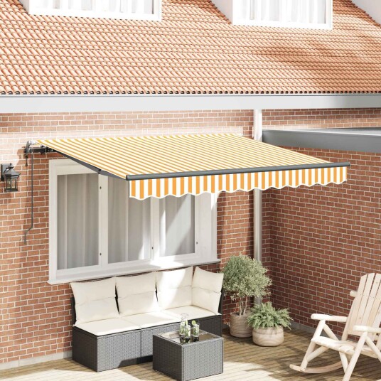 vidaXL Uttrekkbar markise Gul 300 x 200 cm stoff