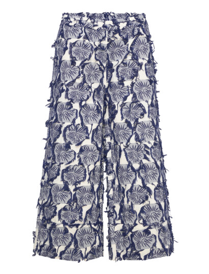Rue de Tokyo Page Fil Coupe Flower   Navy   M