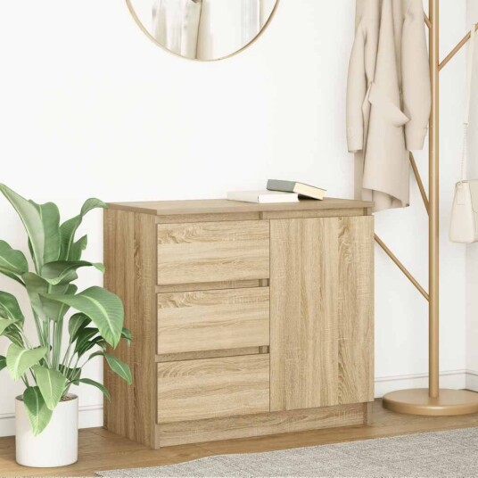  Skjenk med skuff sonoma eik 71x35x65 cm konstruert tre