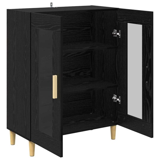 Serviesskap Svart Eik 69,5 x 34 x 90 cm Konstruert tre