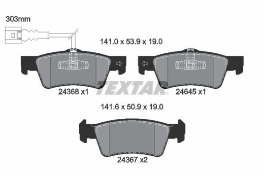 Bremseklosser TEXTAR 2436801 Bremseklosser TEXTAR 2436801
