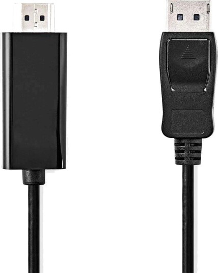 Nedis Displayport-kabel, DisplayPort Han, HDMI -Kontakt, 4K@30 hz, Nikkel Belagt, 1.00 m, Rund, PVC, Antrasitt, Boks