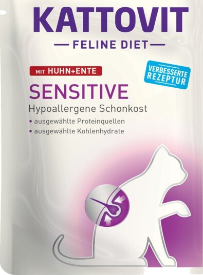 Kattovit Sensitive Porsjonsposer Kylling Og And 12 X 85 G
