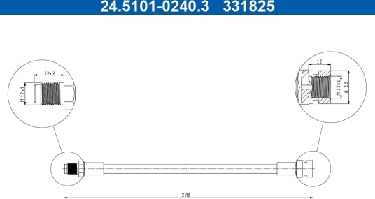 ATE 24.5101 0240.3 Bremseslange