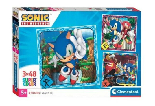 Clementoni Jigsaw Puzzle Super Color Square Sonic 3x48pcs. Gulv