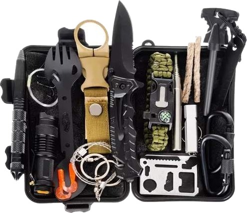 32 i 1 Survival Kit med multiverktøy
