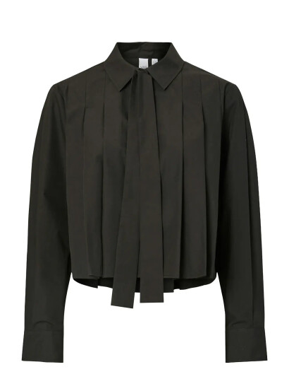 YAS Yastamo Ls Tie Shirt S. - Black - 40