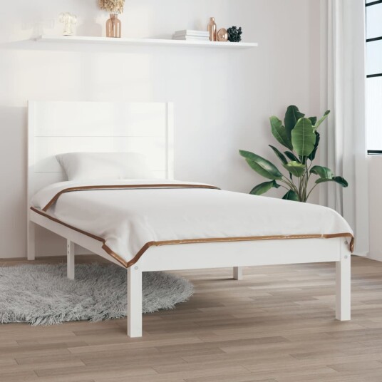 vidaXL Sengeramme hvit heltre furu 100x200 cm 8720287028949