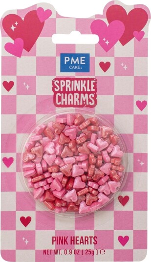 Kakestrøssel Rosa Hjerter 25g