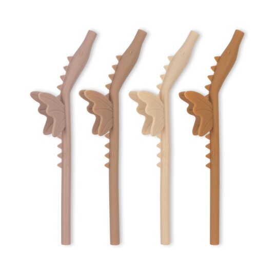 Konges Sløjd 4 pack silicone straws dragon blush mix