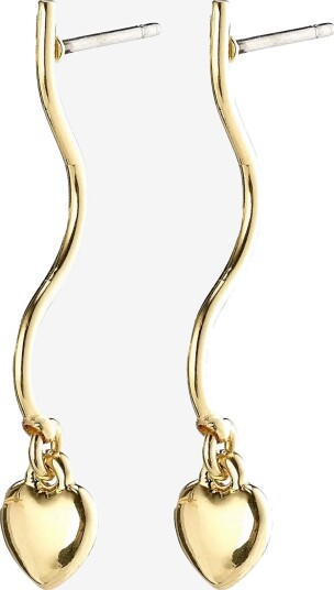Pilgrim Sophia Heart Pendant Earrings Gold-Plated - GOLD PLATED - One Size