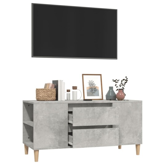 vidaXL TV-benk betonggrå 102x44,5x50 cm konstruert tre vidaXL TV-benk betonggrå 102x44,5x50 cm konstruert tre