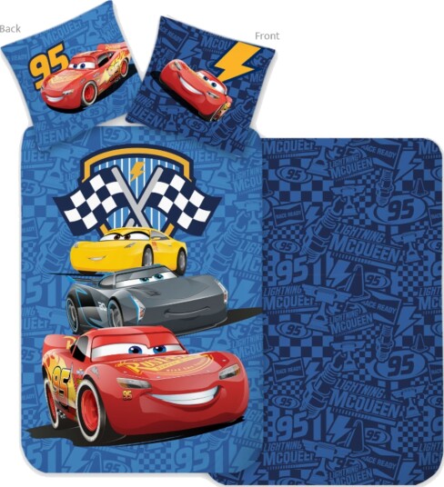 Licens Lynet McQueen sengetøy 100% bomull Junior sengetøy 100x140 cm Blått Cars sengetøy