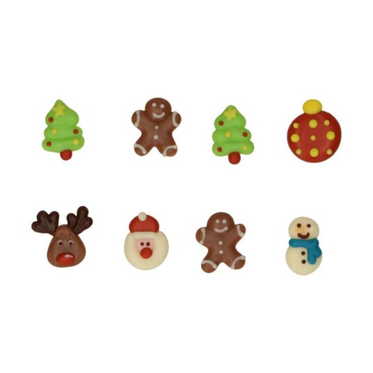 Funcakes Sjokolade Dekorasjoner Fargerik Jul Pk/8 